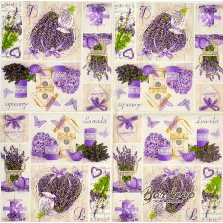 Serwetka decoupage seria DAISY lawendowe historie 33x33cm